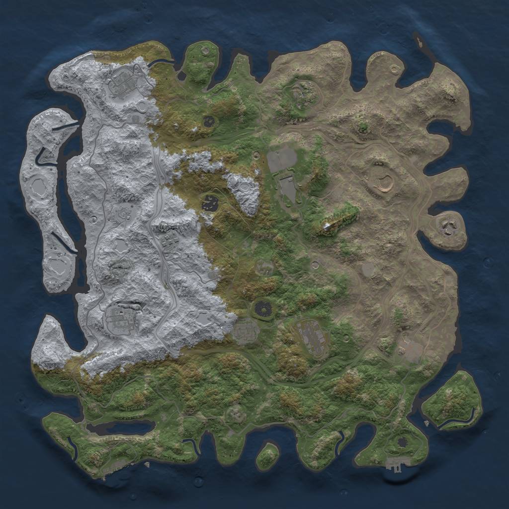 Rust Map: Procedural Map, Size: 4500, Seed: 1310309102, 20 Monuments