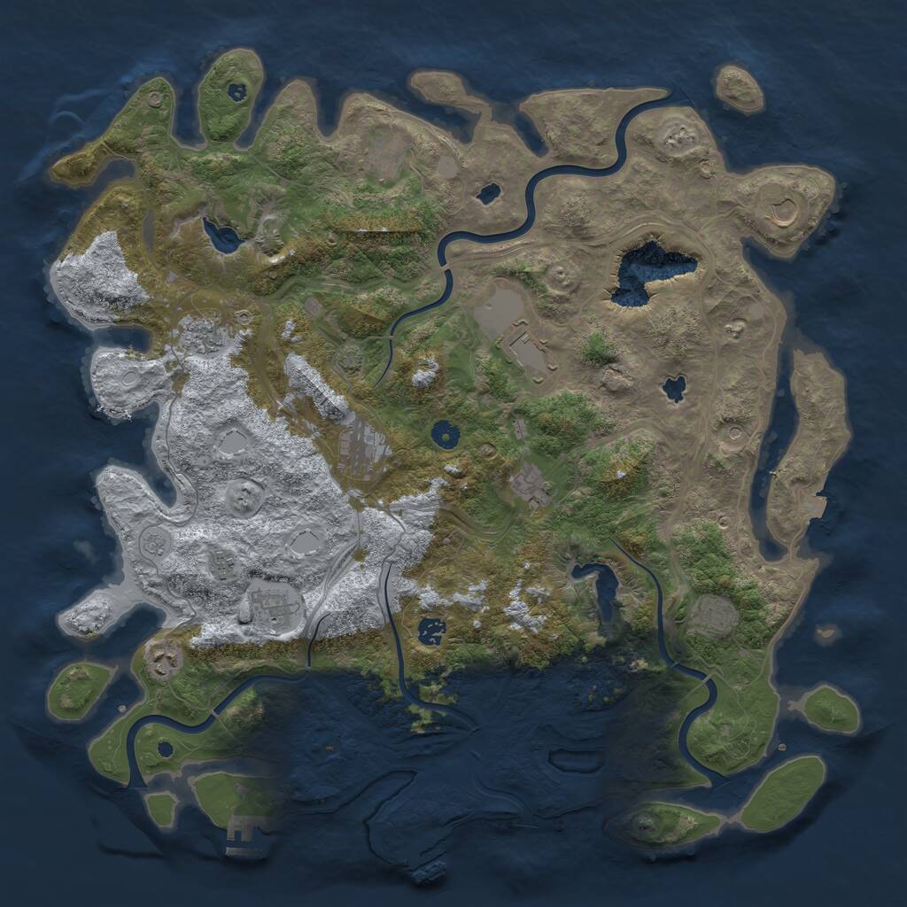 Rust Map: Procedural Map, Size: 4800, Seed: 570439500, 17 Monuments