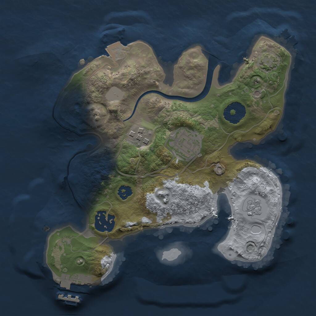 Rust Map: Procedural Map, Size: 2243, Seed: 9, 7 Monuments
