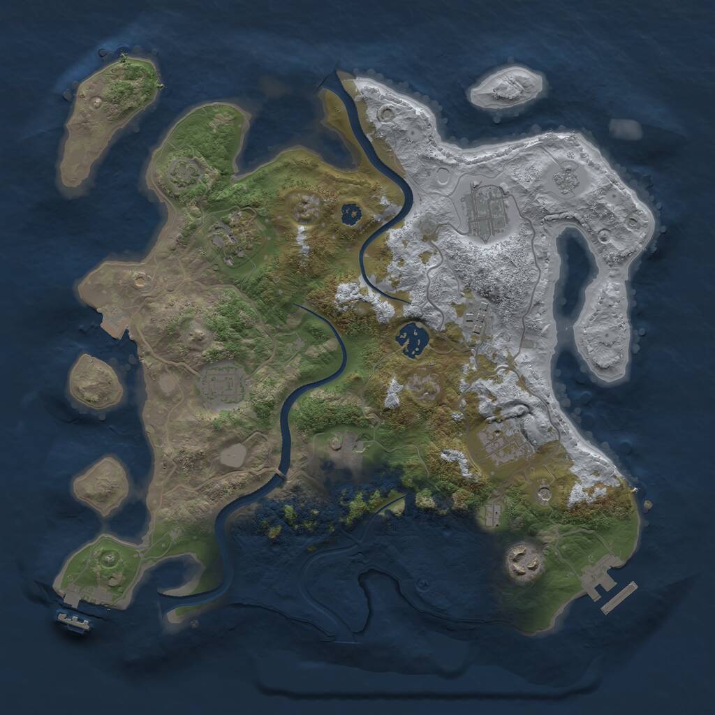 Rust Map: Procedural Map, Size: 3350, Seed: 123, 14 Monuments