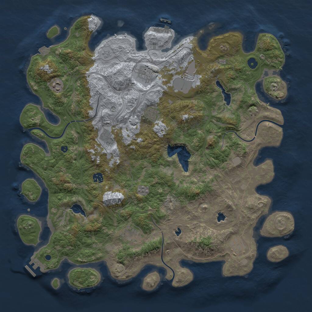 Rust Map: Procedural Map, Size: 4500, Seed: 918934915, 15 Monuments