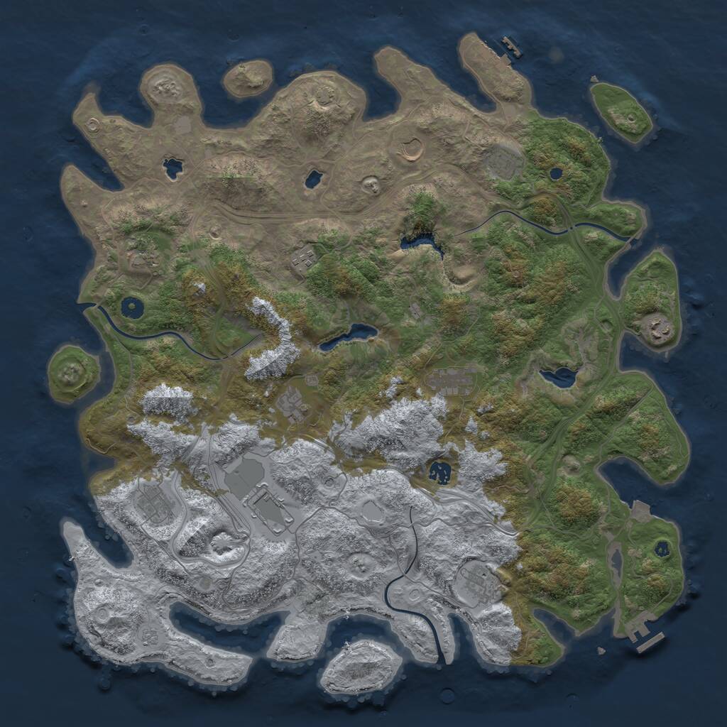 Rust Map: Procedural Map, Size: 4800, Seed: 458241551, 17 Monuments