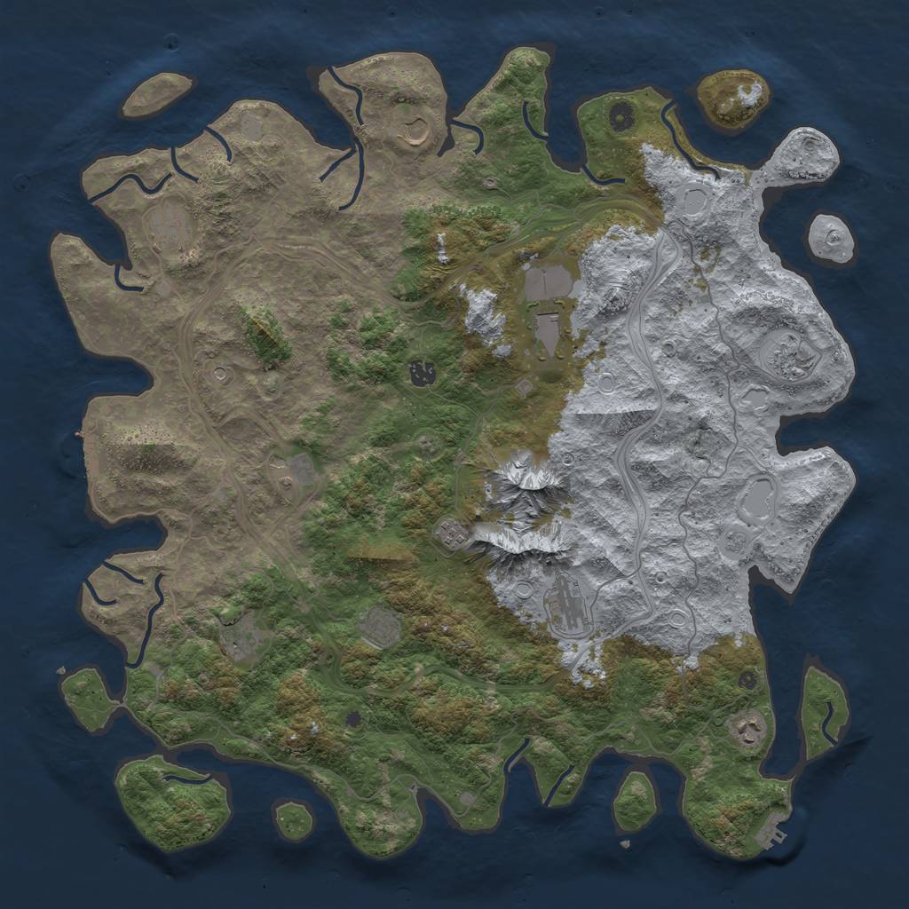 Rust Map: Procedural Map, Size: 5000, Seed: 1519915020, 18 Monuments