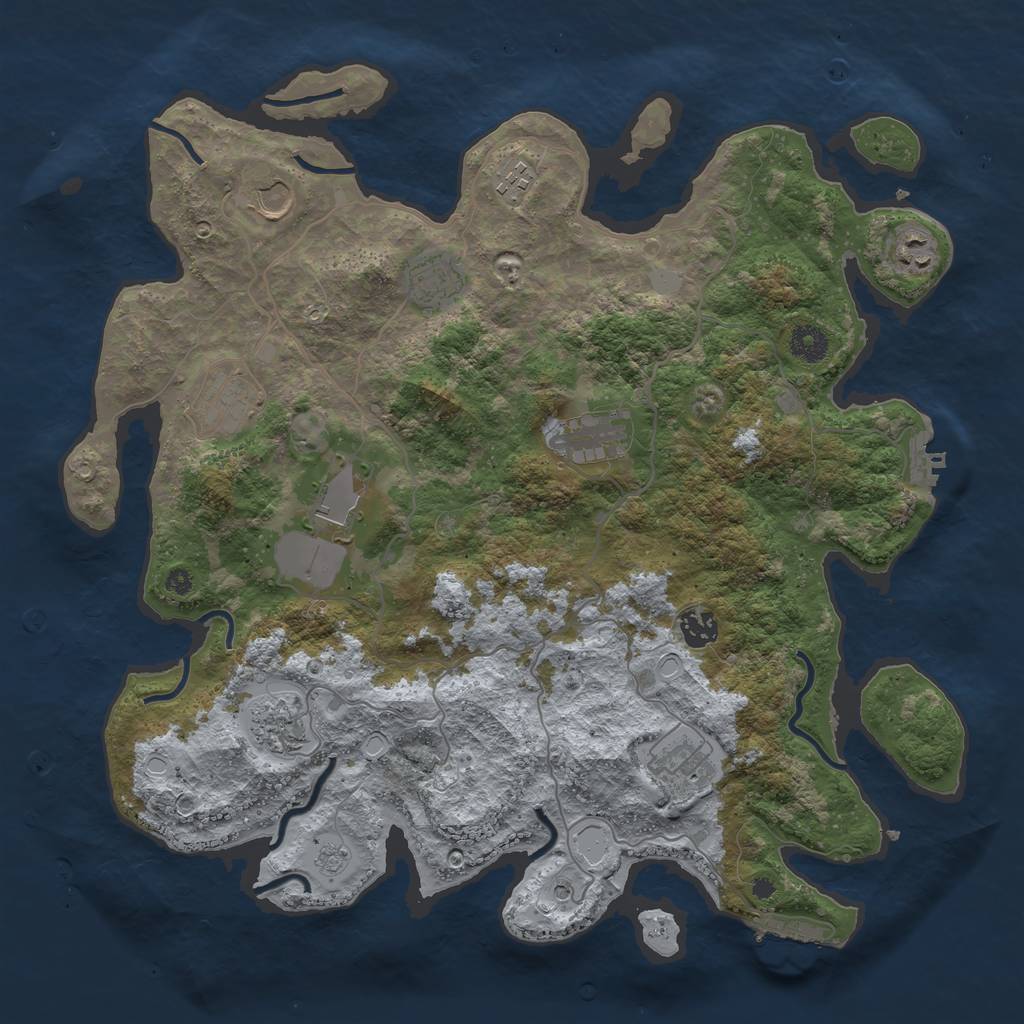 Rust Map: Procedural Map, Size: 4000, Seed: 2541563, 19 Monuments
