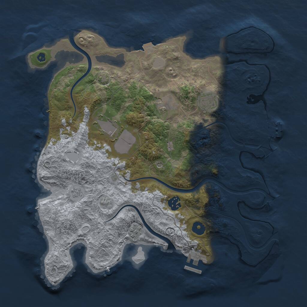Rust Map: Procedural Map, Size: 3500, Seed: 1935403, 11 Monuments