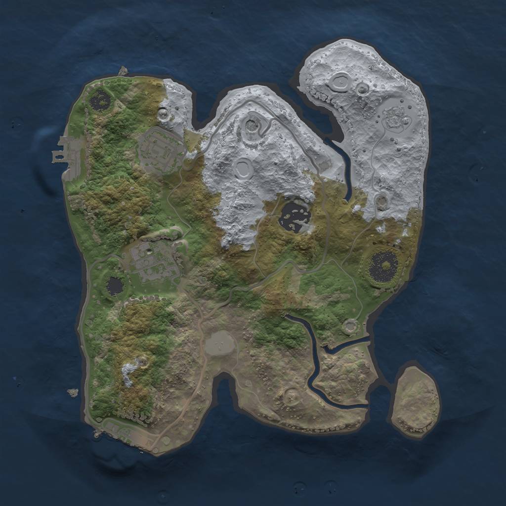 Rust Map: Procedural Map, Size: 2500, Seed: 149107626, 12 Monuments