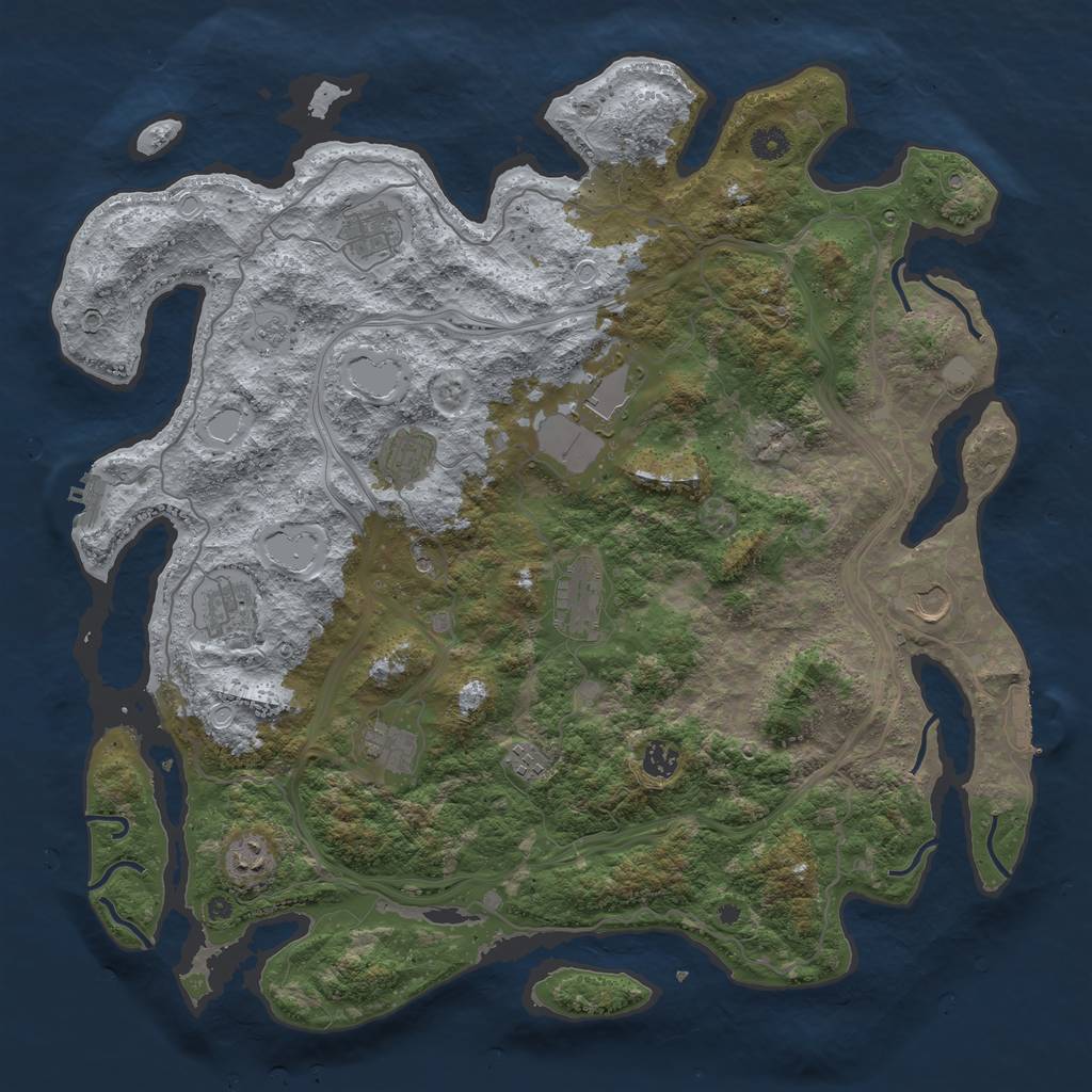 Rust Map: Procedural Map, Size: 4500, Seed: 5973159, 19 Monuments
