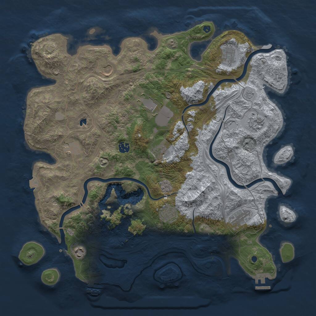 Rust Map: Procedural Map, Size: 4250, Seed: 1113719339, 17 Monuments
