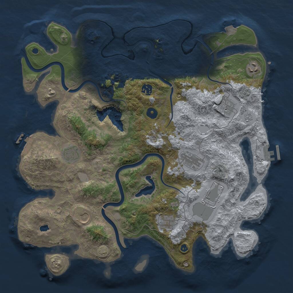 Rust Map: Procedural Map, Size: 4000, Seed: 6738456, 15 Monuments