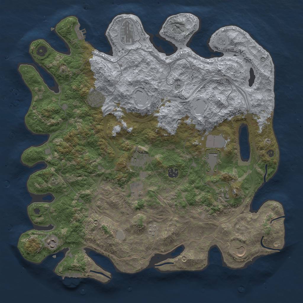 Rust Map: Procedural Map, Size: 4250, Seed: 936345290, 17 Monuments