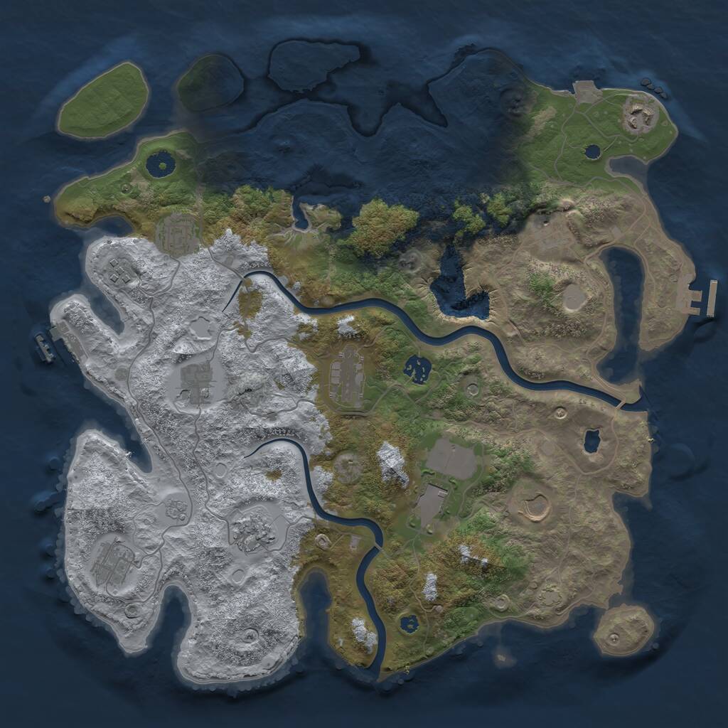 Rust Map: Procedural Map, Size: 4000, Seed: 1684156197, 17 Monuments