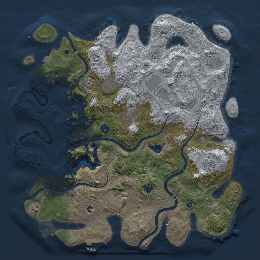 Rust Map: Procedural Map, Size: 4250, Seed: 1200424041, 14 Monuments