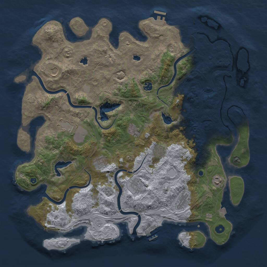 Rust Map: Procedural Map, Size: 4500, Seed: 95800577, 16 Monuments