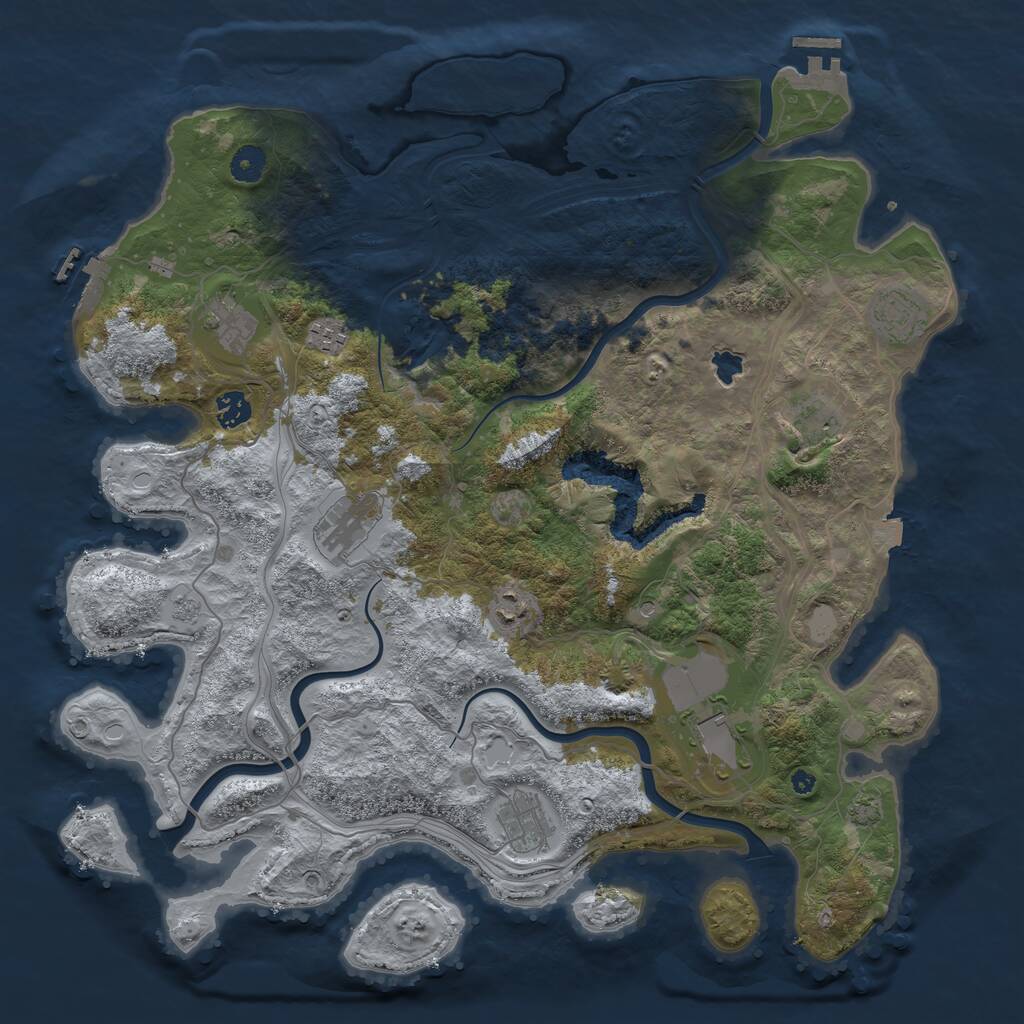 Rust Map: Procedural Map, Size: 4250, Seed: 497125053, 15 Monuments