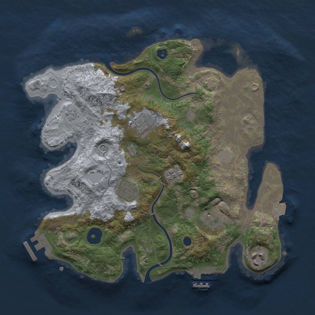 Rust Map: Procedural Map, Size: 3000, Seed: 18649, 11 Monuments