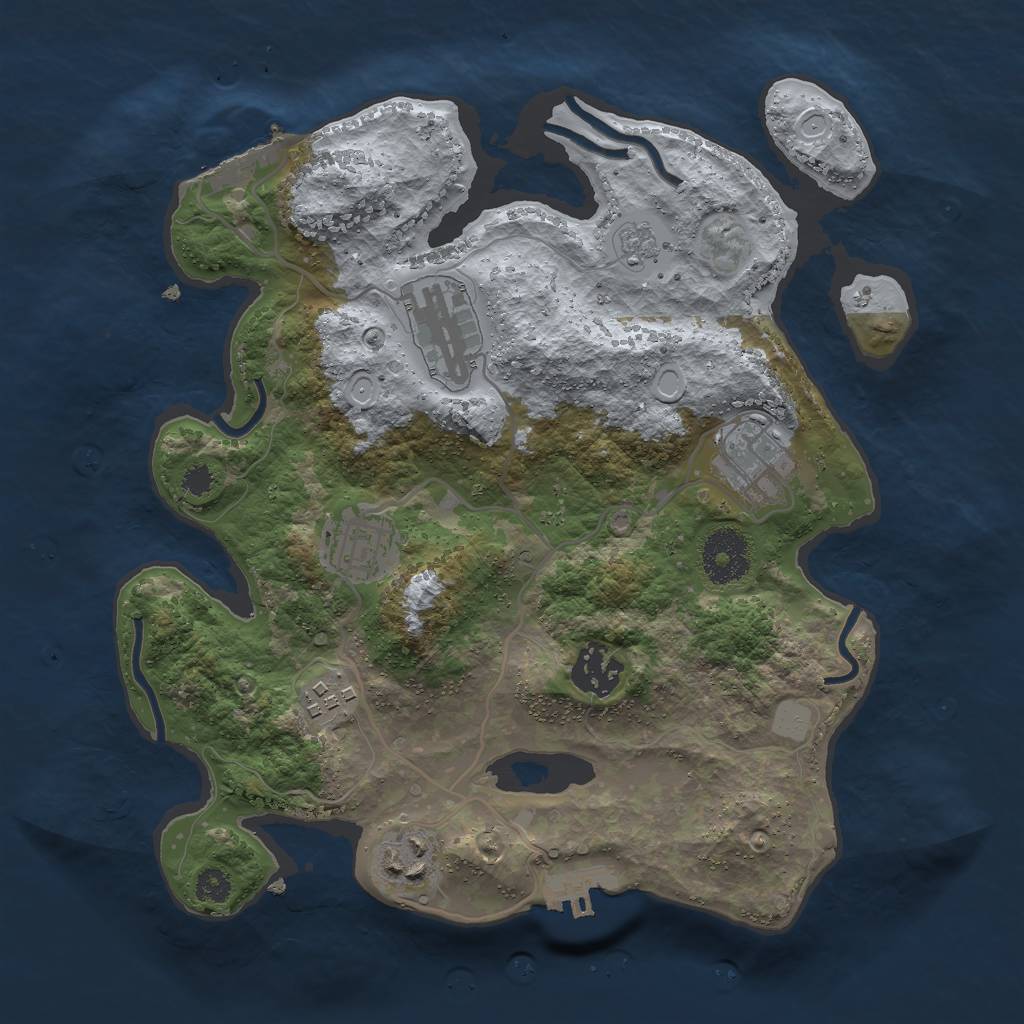 Rust Map: Procedural Map, Size: 3000, Seed: 85953, 14 Monuments