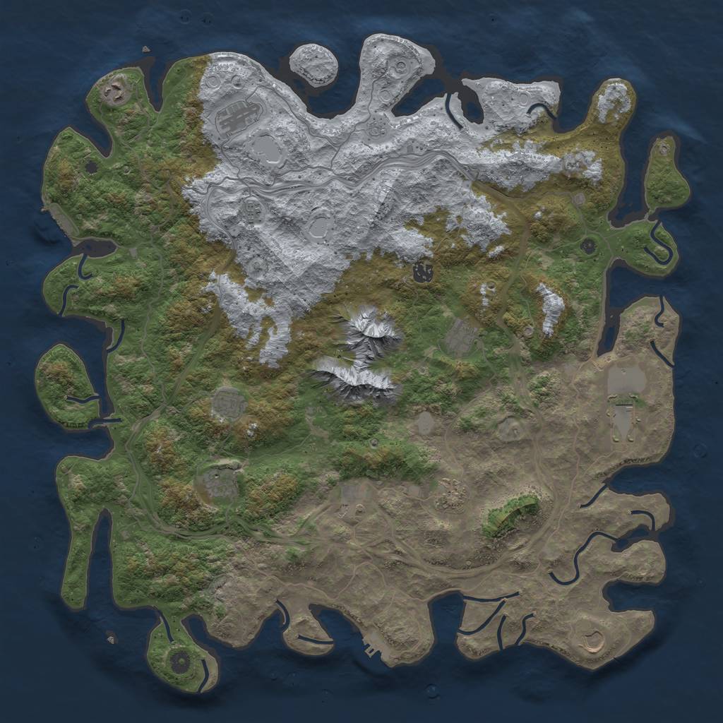 Rust Map: Procedural Map, Size: 5000, Seed: 231231, 20 Monuments