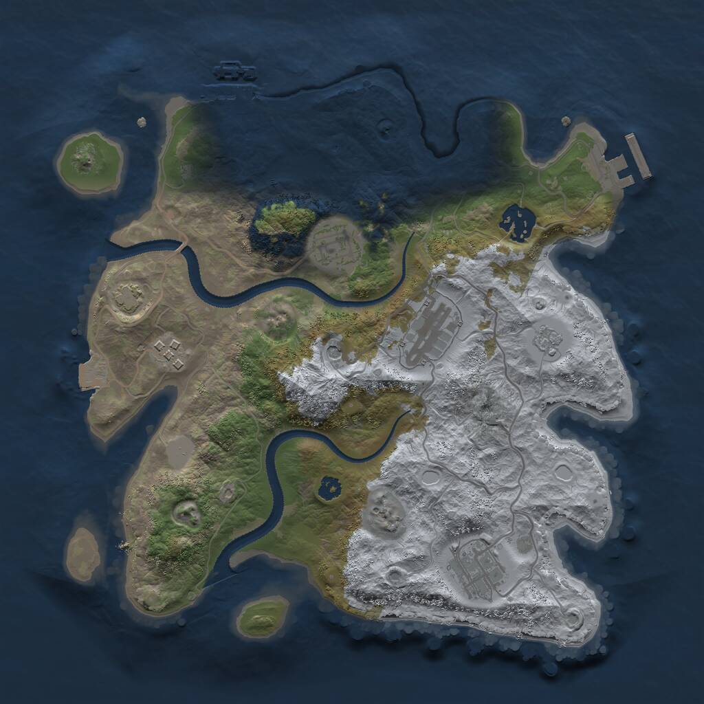 Rust Map: Procedural Map, Size: 3000, Seed: 1570070762, 11 Monuments