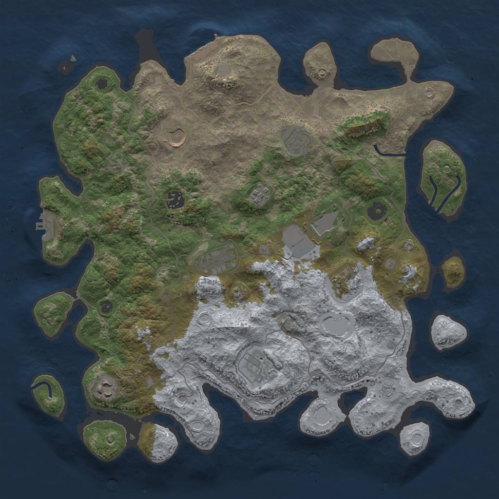 Rust Map: Procedural Map, Size: 4000, Seed: 19012023, 18 Monuments