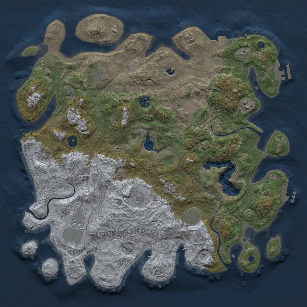Rust Map: Procedural Map, Size: 4250, Seed: 1571381161, 15 Monuments
