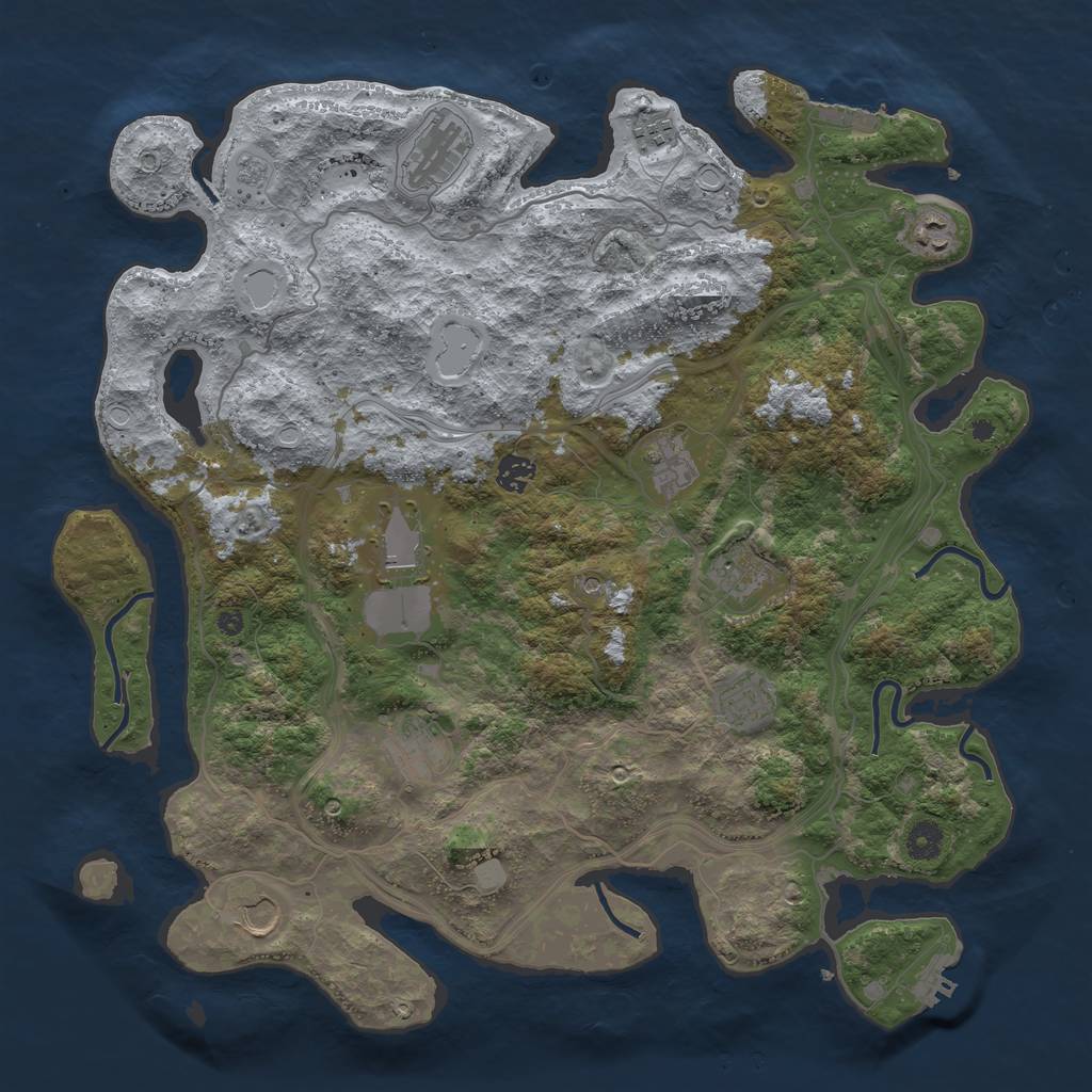 Rust Map: Procedural Map, Size: 4250, Seed: 186311874, 17 Monuments