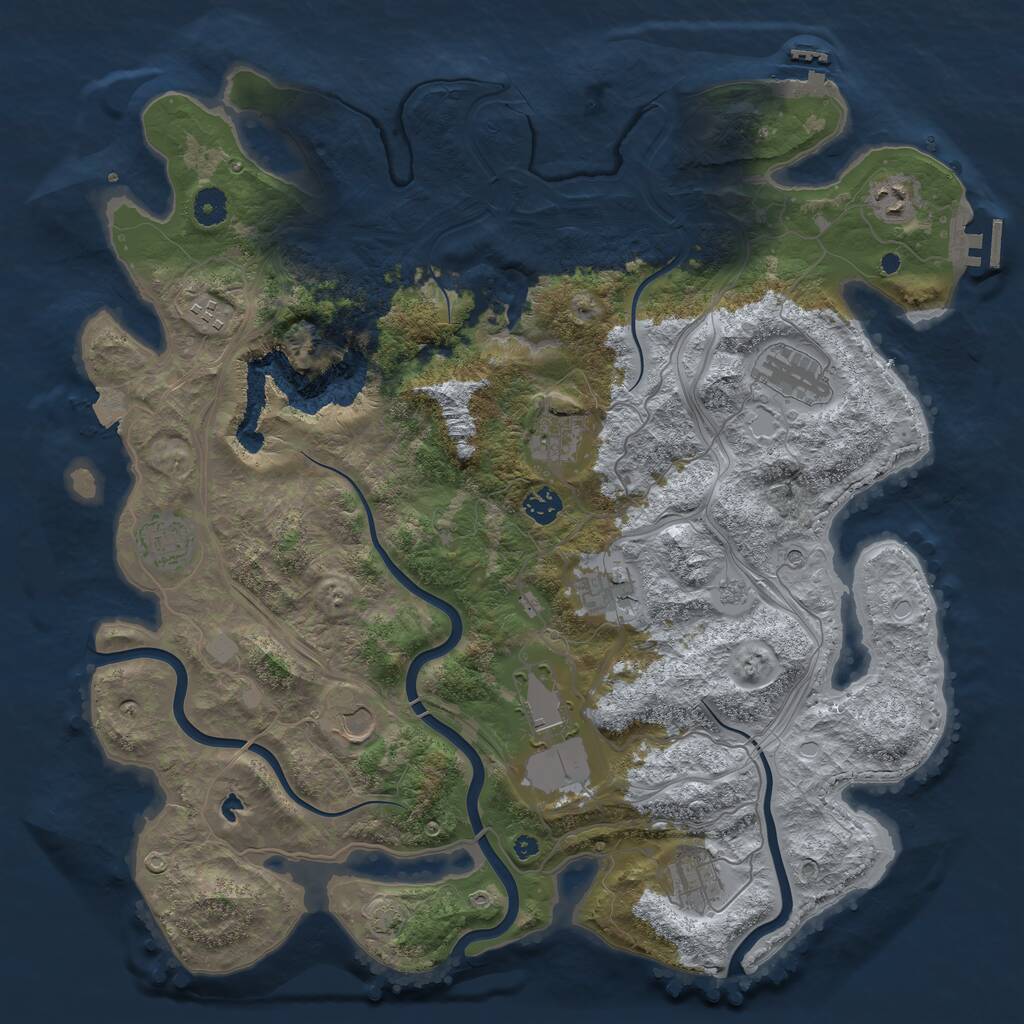 Rust Map: Procedural Map, Size: 4250, Seed: 630192581, 16 Monuments