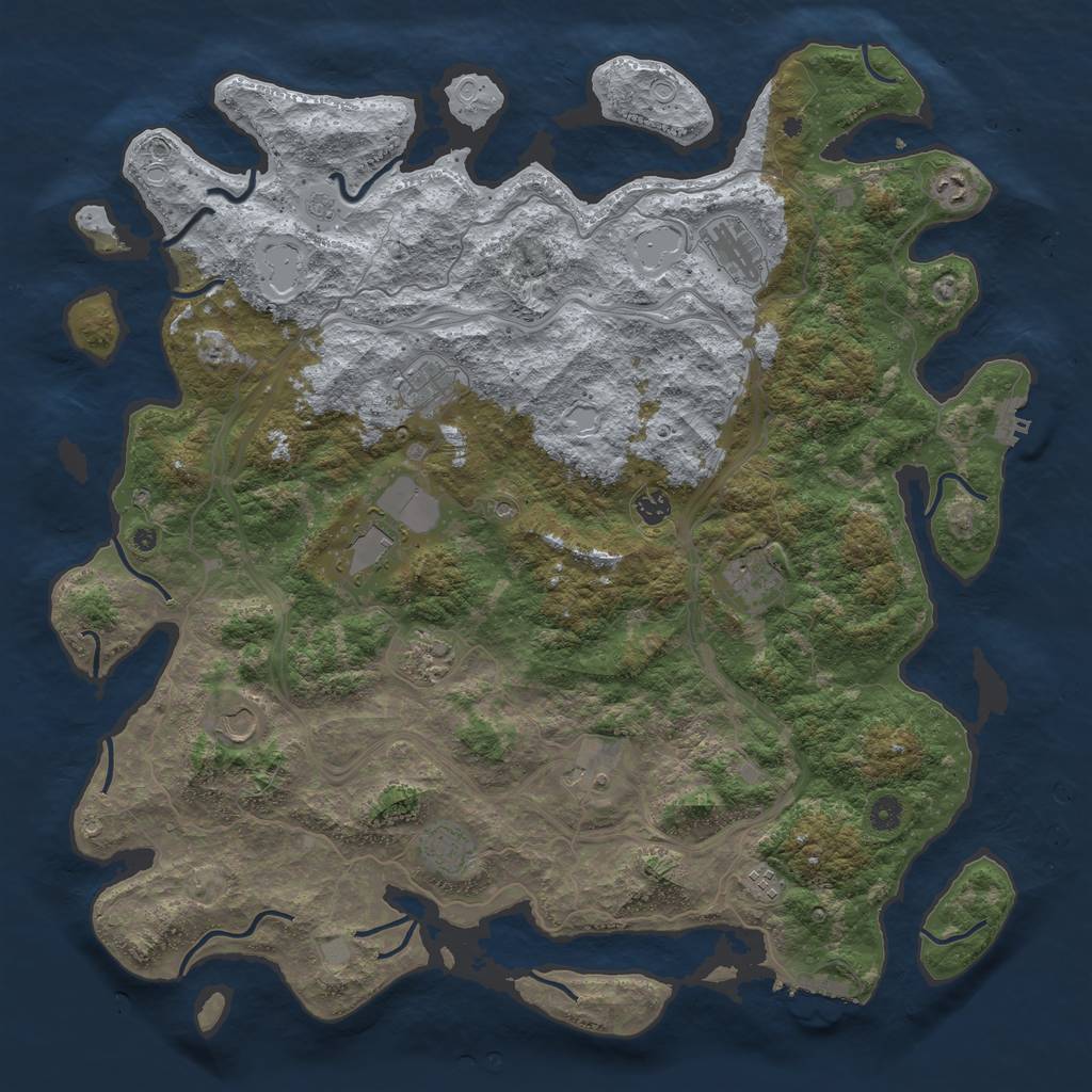 Rust Map: Procedural Map, Size: 4800, Seed: 570179525, 20 Monuments