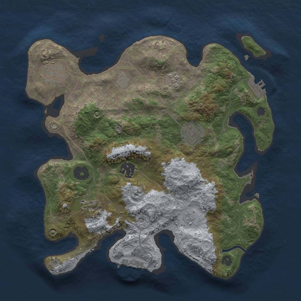 Rust Map: Procedural Map, Size: 3000, Seed: 14294, 14 Monuments