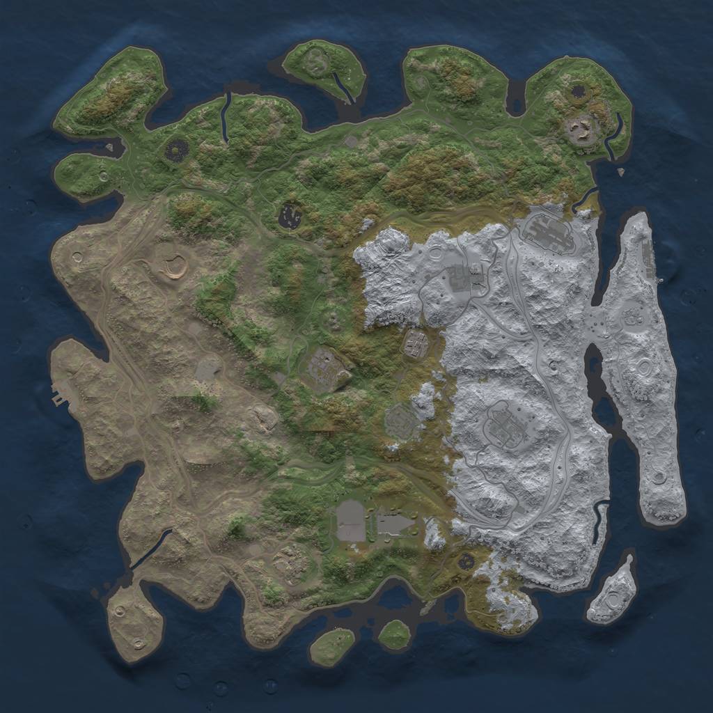 Rust Map: Procedural Map, Size: 4500, Seed: 1977, 20 Monuments