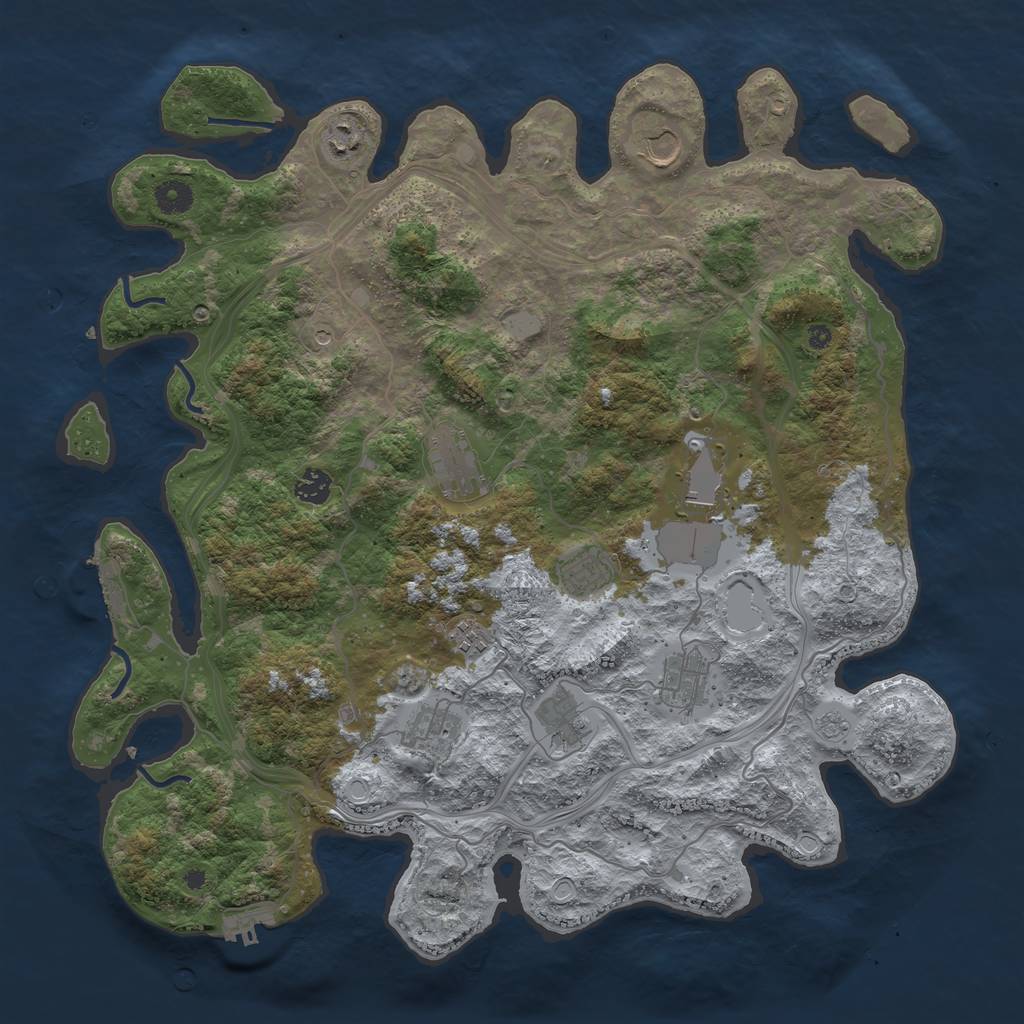 Rust Map: Procedural Map, Size: 4250, Seed: 1139749783, 17 Monuments