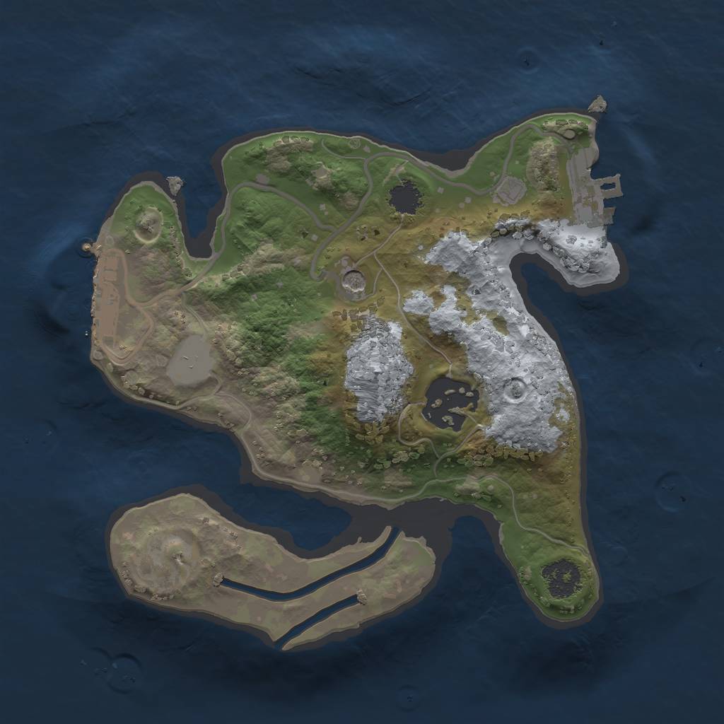 Rust Map: Procedural Map, Size: 2000, Seed: 83824442, 9 Monuments