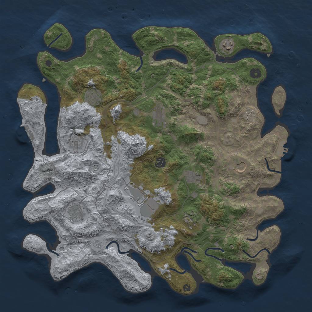Rust Map: Procedural Map, Size: 4250, Seed: 862247223, 20 Monuments