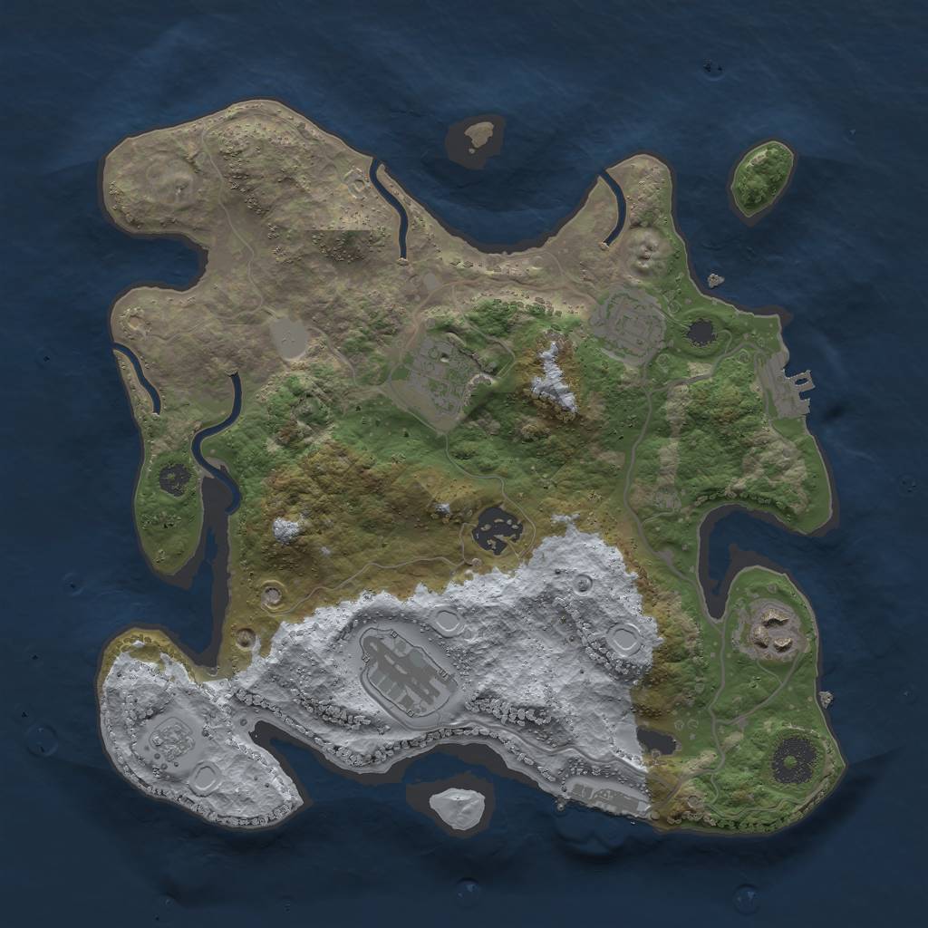 Rust Map: Procedural Map, Size: 3000, Seed: 1192023, 11 Monuments