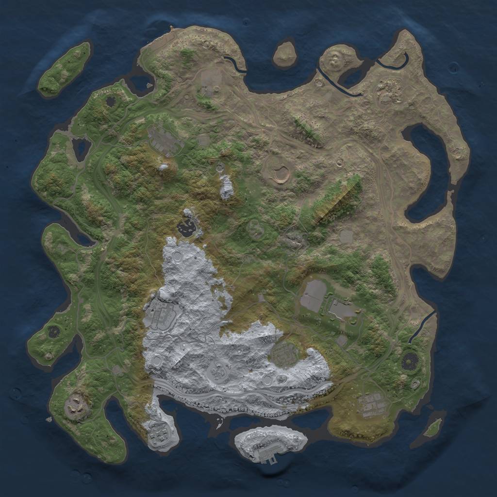 Rust Map: Procedural Map, Size: 4250, Seed: 185617443, 20 Monuments