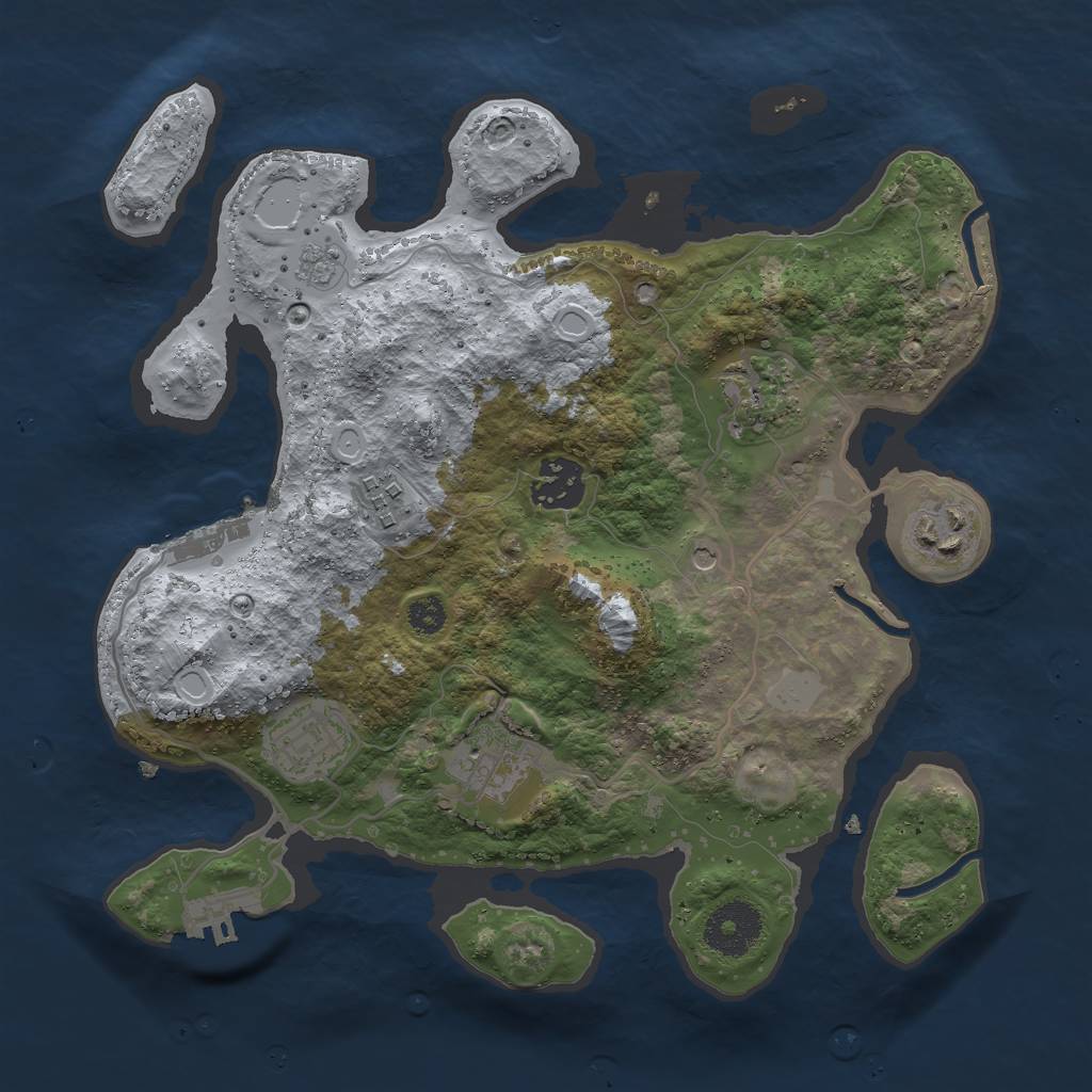 Rust Map: Procedural Map, Size: 3000, Seed: 352642, 15 Monuments