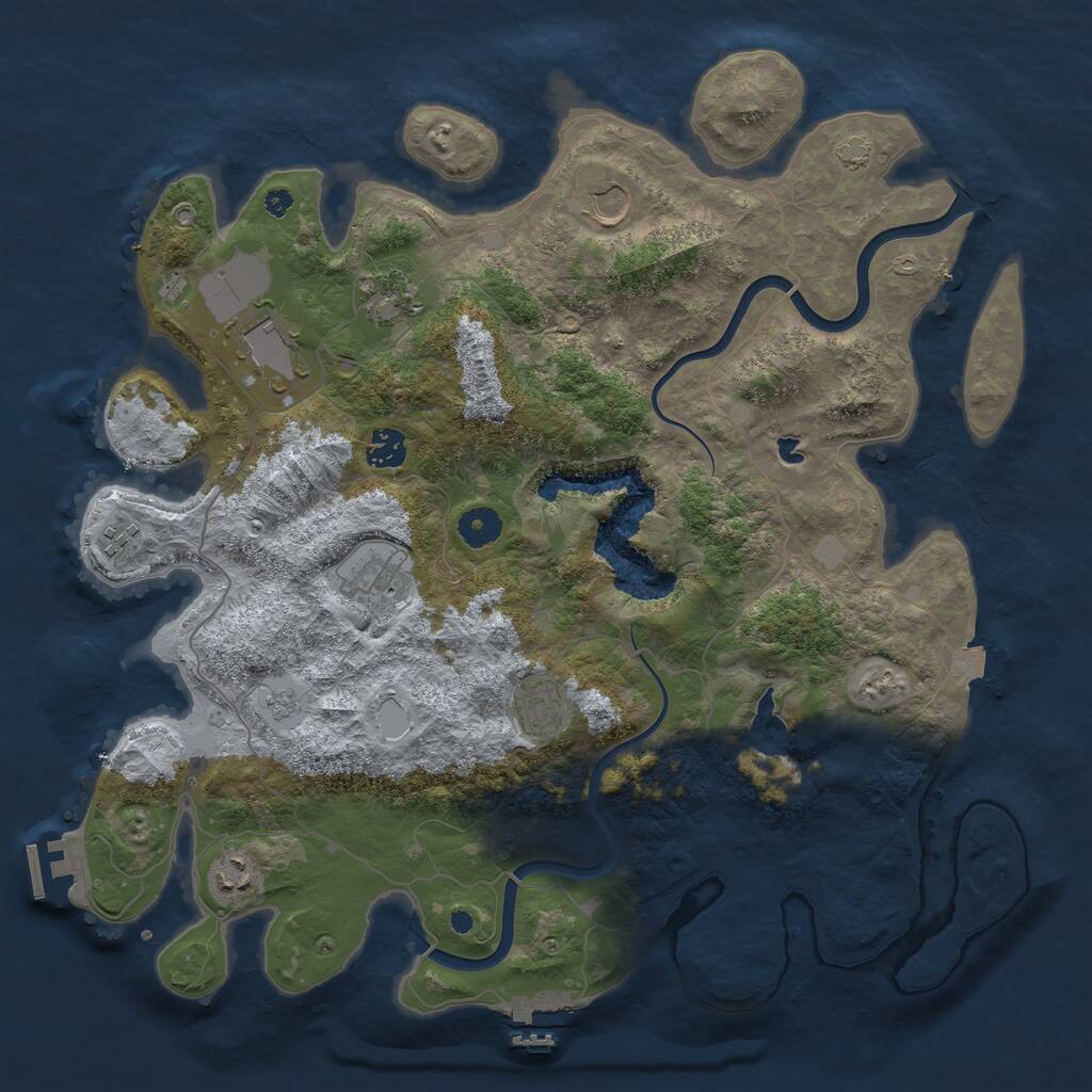 Rust Map: Procedural Map, Size: 4000, Seed: 1572595785, 13 Monuments