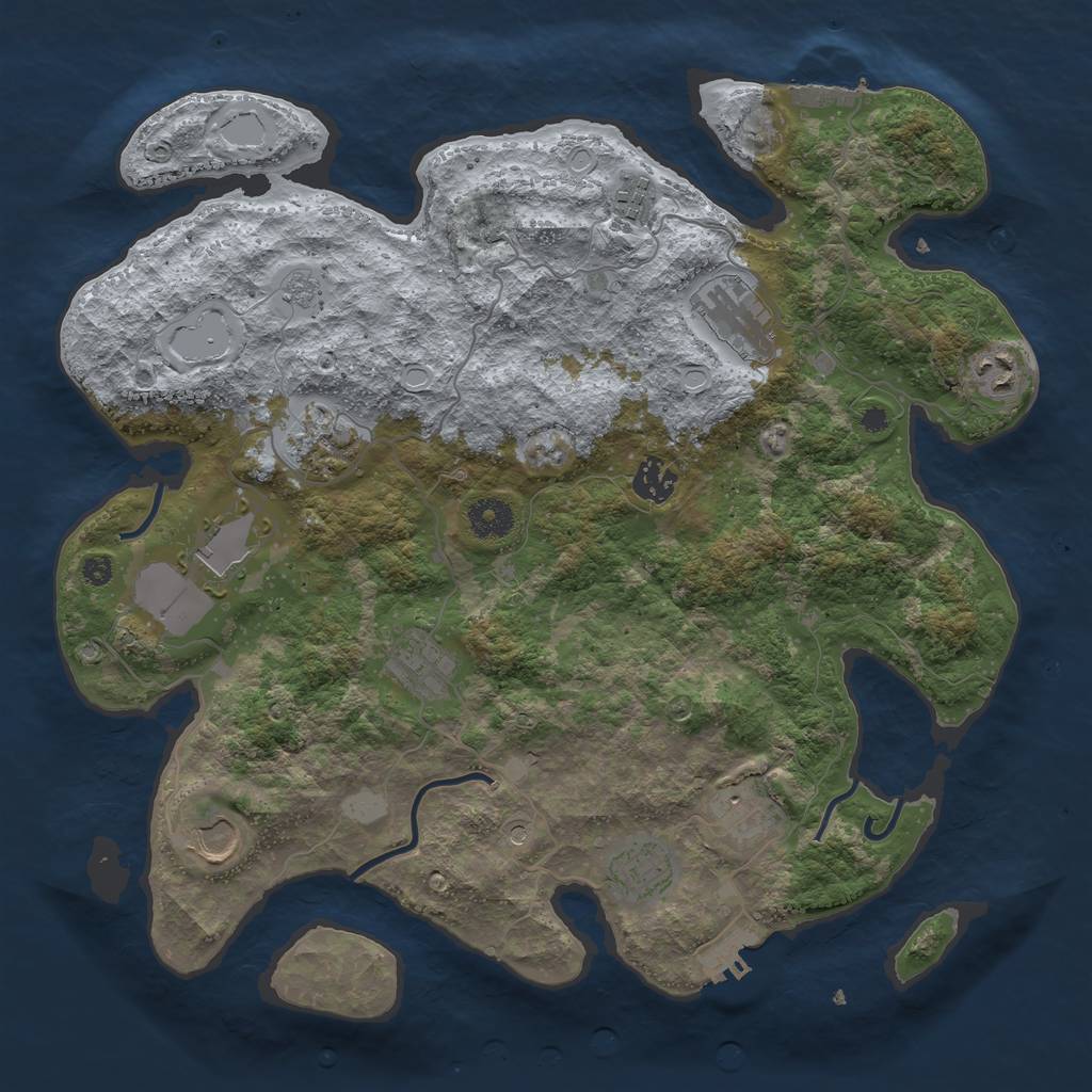 Rust Map: Procedural Map, Size: 3750, Seed: 14141337, 17 Monuments