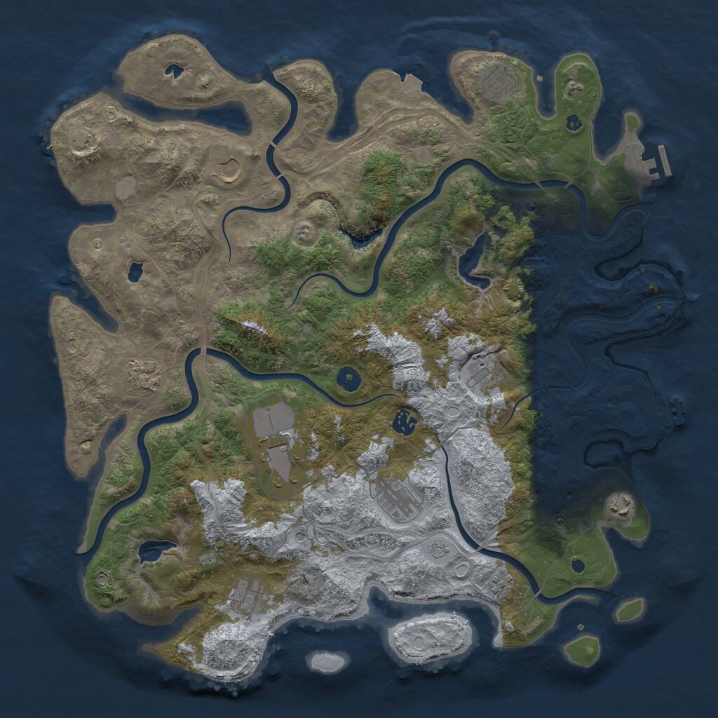 Rust Map: Procedural Map, Size: 4500, Seed: 397268323, 16 Monuments
