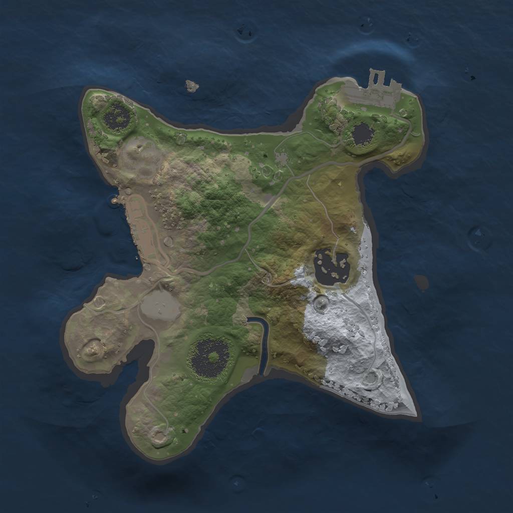 Rust Map: Procedural Map, Size: 2000, Seed: 14, 8 Monuments