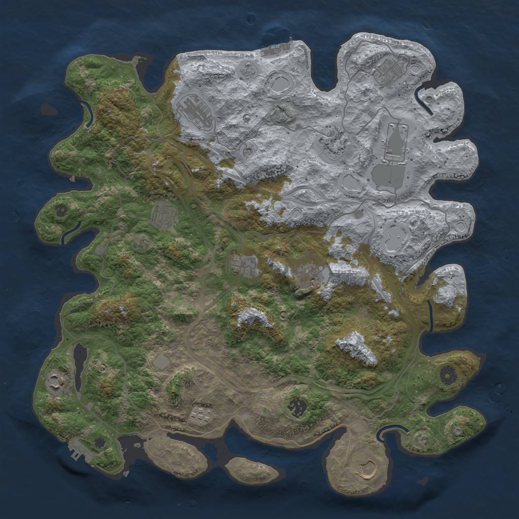 Rust Map: Procedural Map, Size: 4250, Seed: 2051910132, 20 Monuments
