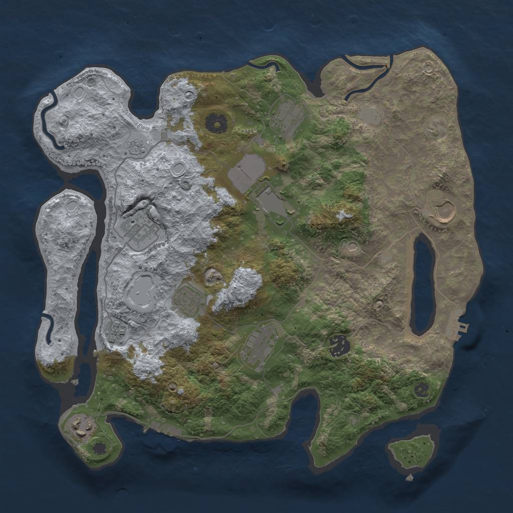 Rust Map: Procedural Map, Size: 3500, Seed: 14010101, 18 Monuments