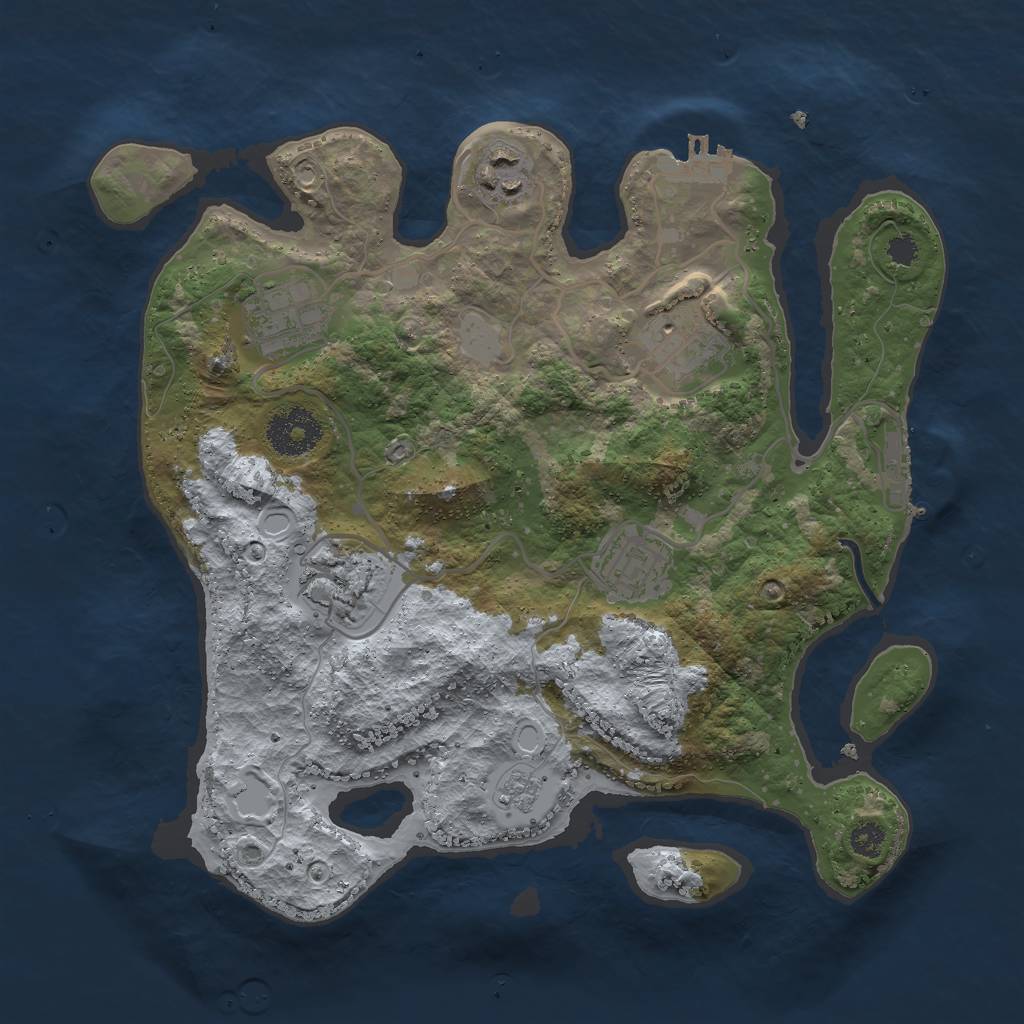Rust Map: Procedural Map, Size: 3000, Seed: 104512066, 13 Monuments