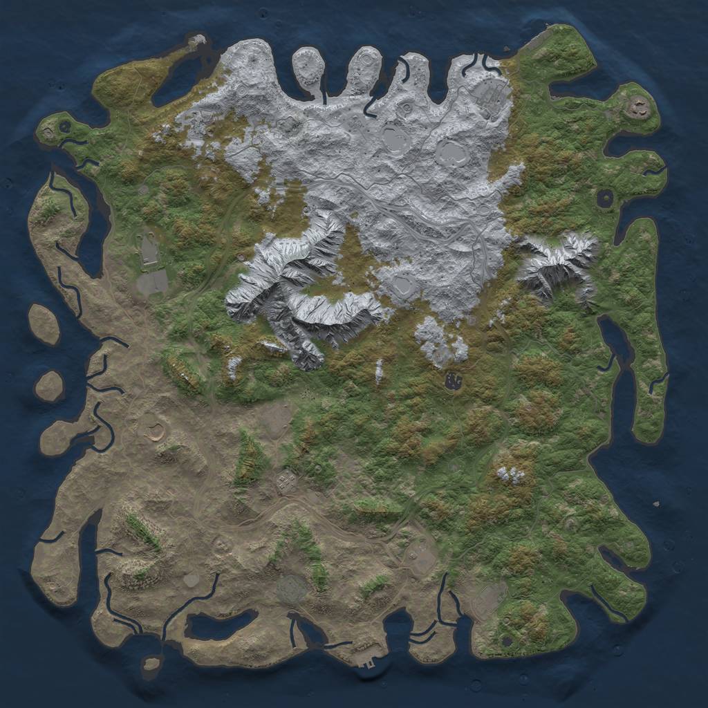 Rust Map: Procedural Map, Size: 6000, Seed: 2345678, 20 Monuments