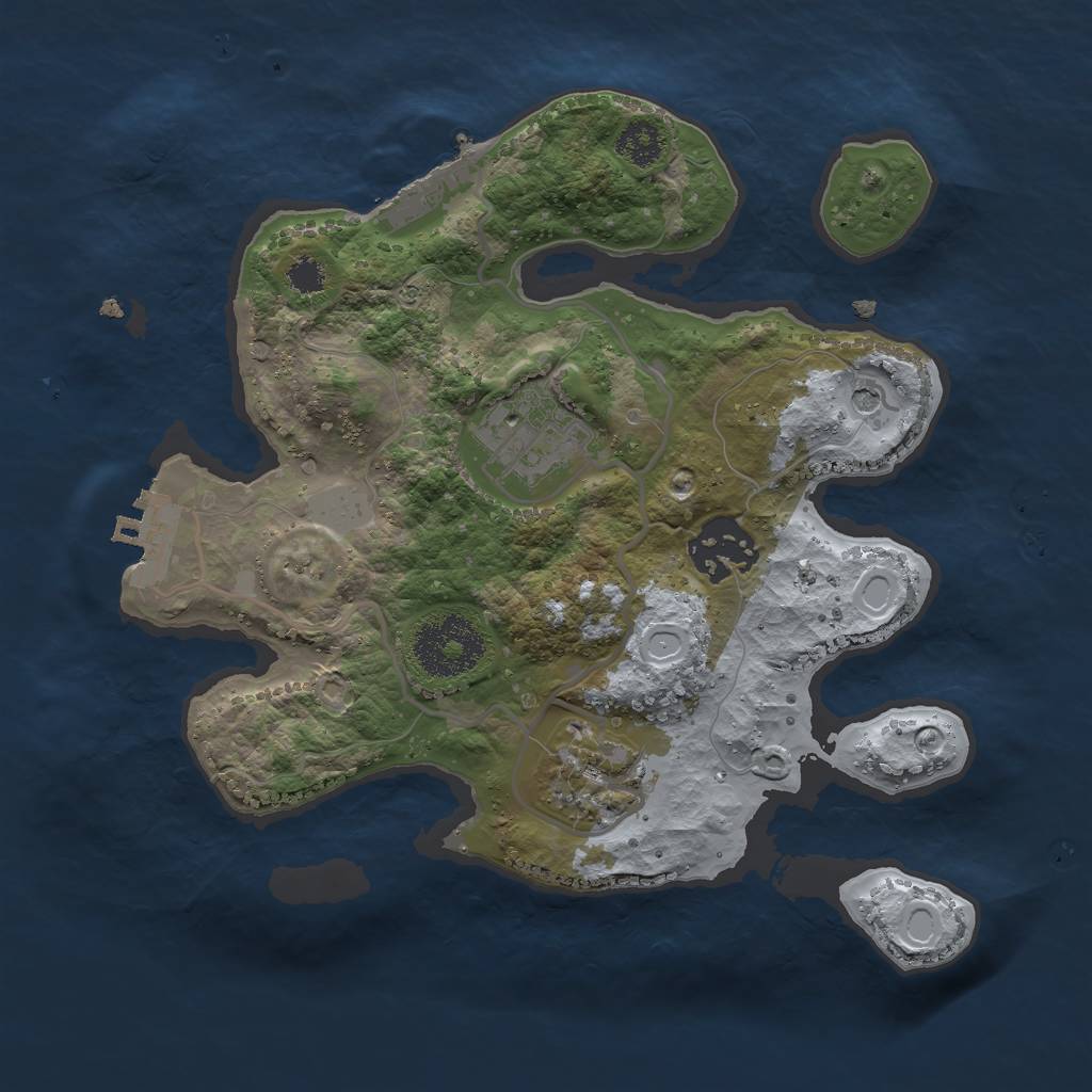 Rust Map: Procedural Map, Size: 2500, Seed: 10702, 11 Monuments