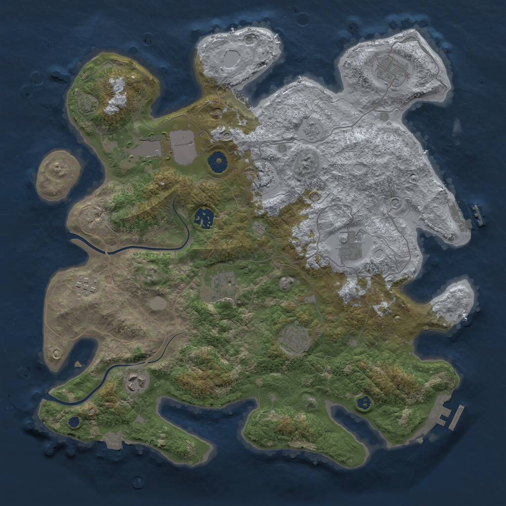 Rust Map: Procedural Map, Size: 3800, Seed: 92532011, 15 Monuments