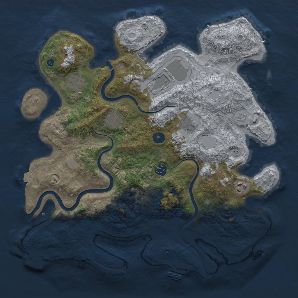 Rust Map: Procedural Map, Size: 3800, Seed: 92532011, 13 Monuments