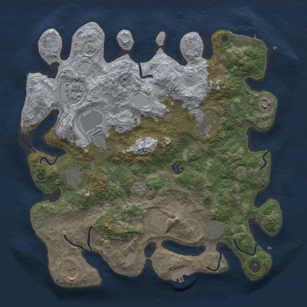 Rust Map: Procedural Map, Size: 3800, Seed: 92532004, 19 Monuments