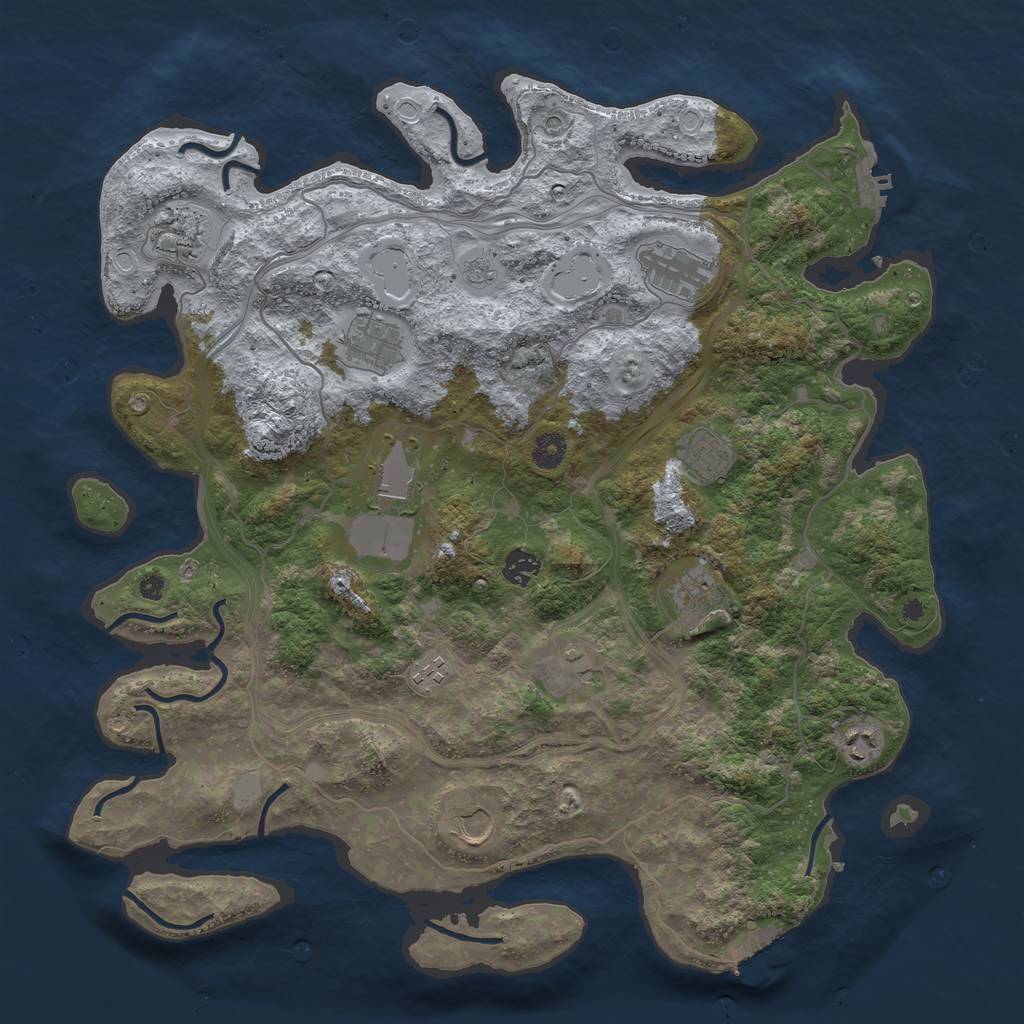 Rust Map: Procedural Map, Size: 4250, Seed: 201373044, 18 Monuments