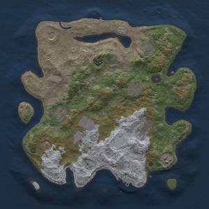 Thumbnail Rust Map: Procedural Map, Size: 3500, Seed: 1910466350, 16 Monuments