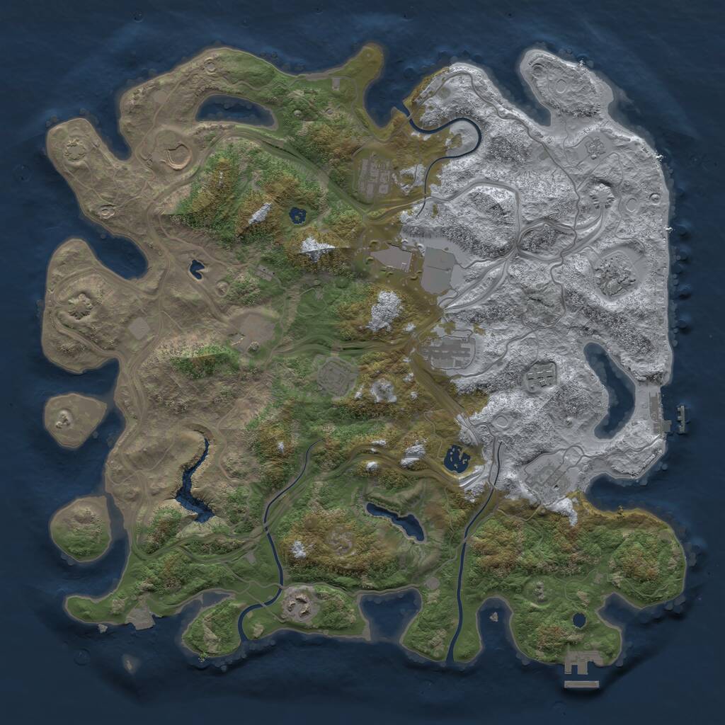 Rust Map: Procedural Map, Size: 4250, Seed: 190123, 16 Monuments